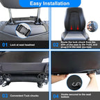 Car Kick Mats Back Seat Protector for Dodge RAM 150 with 2 Pocket Storage Organizer - Faux Leather Back Seat Covers for Kids Feet Waterproof Dirt Automotive Accessories (1 Pair,Black)