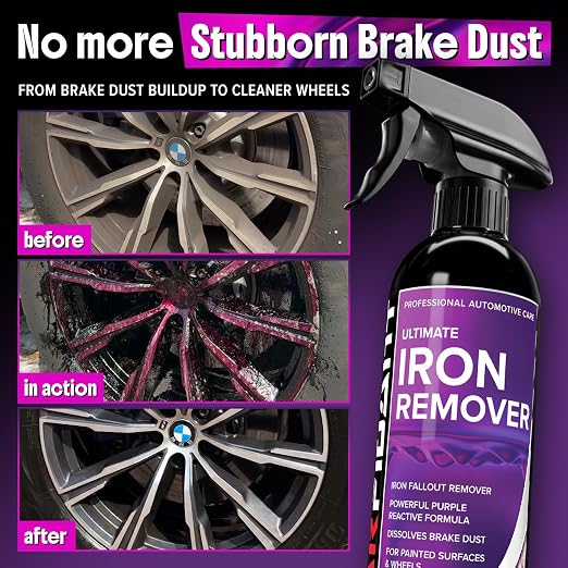 Iron Remover Car Detailing – Iron Decon Spray, Pulls Out Brake Dust, Rust & Fallout - Contaminant Removal for Car Paint & Wheels, pH Neutral Formula - 128 fl. oz.