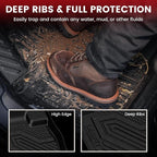Floor Mats for Ford Explorer 2015-2019 7 Seater All Weather TPE Car Liners Custom Fit for Front, Rear and 3rd Row, Black 4pcs