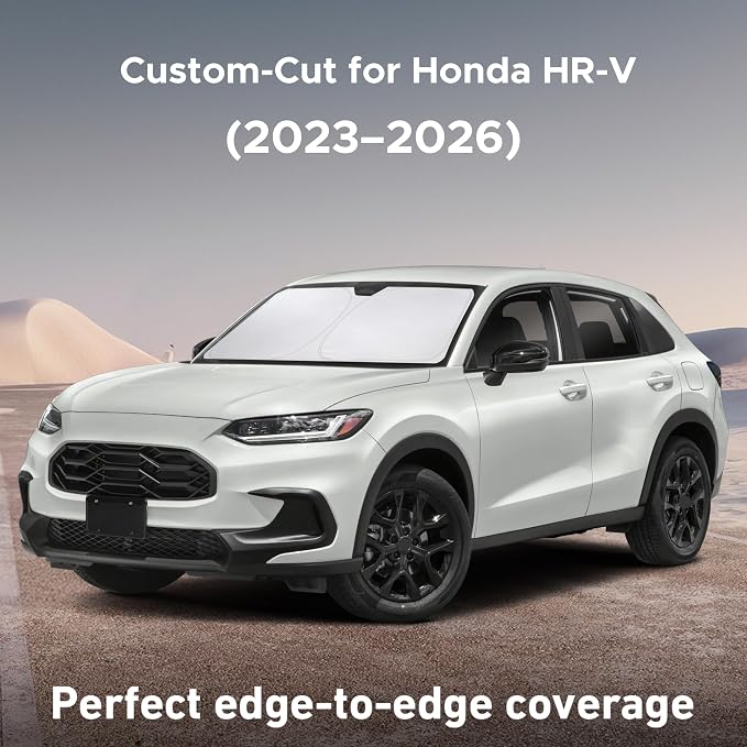 Windshield Sunshade Compatible for Honda HRV 2023, 2024, 2025, 2026, Sun Visor for Front Windshield & Window Sun Shade Cover, UV Heat Blocker & Protector, Car Accessories
