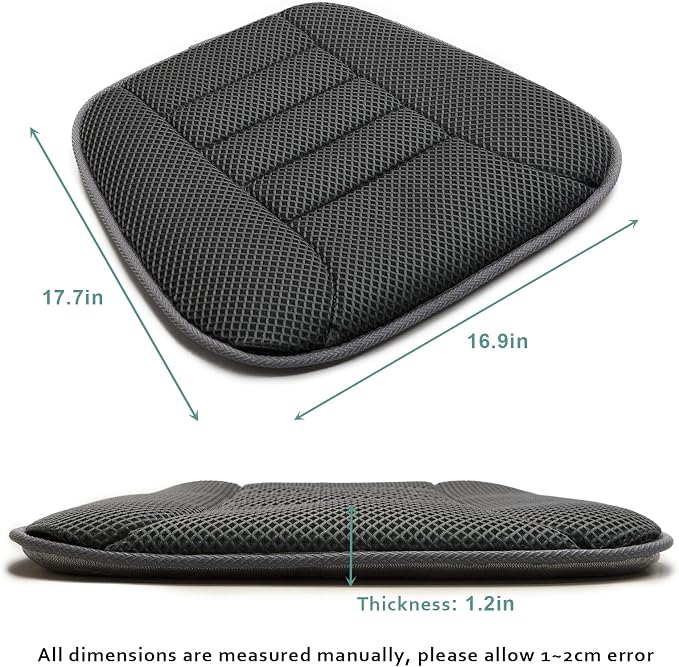 Car Seat Cushion for Driving, Breathable 3D Air Mesh, Non-Slip Bottom, Comfort Car Seat Protector, Car Seat Pad Also Works with Truck and Office Chair Home