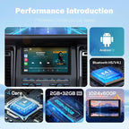 7 Inch Double Din Car Stereo with Wireless Apple CarPlay & Android Auto, Touchscreen Android Radio, Bluetooth Car Audio Receiver (No reversing Camera)