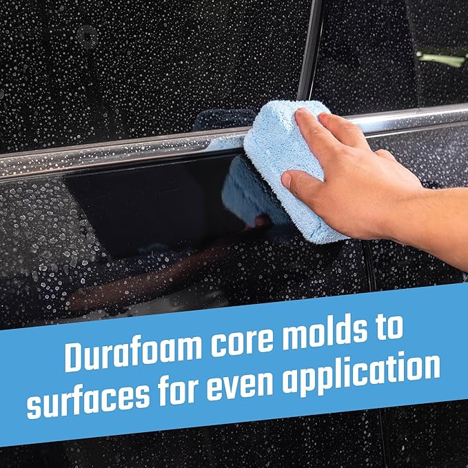 Premium Grade Microfiber Applicator Pads - 2 Pack - Ultra-Soft Foam Core Detailing Pads for Wax, Sealant, Dressing, Interior & Exterior Car Care (MIC_292_02)