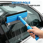 Window Squeegee, 2 in 1 Window Cleaner Tool with 57-in Extension Pole and Sponge Professional Squeegee for Window Cleaning Car Windshield Glass Shower, Blue