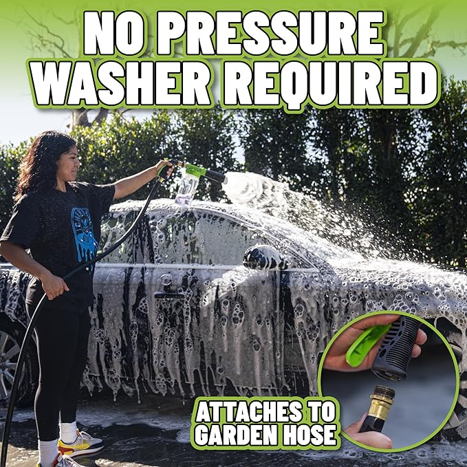 TORQ Foam Blaster 6 - Foam Cannon Garden Hose Attachment, Easy to Use, Sprays Thick Suds for Safe Washing Trucks, SUVs, Motorcycles, RVs, and Other Vehicles