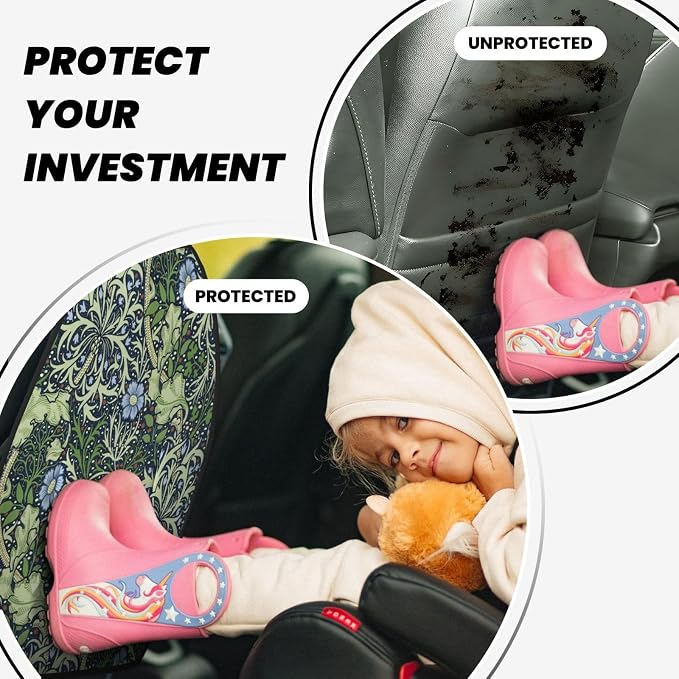 William Morris Classic Floral Car Seat Back Kick Protectors Kick Mats With Storage Pockets For Vehicles To Protect From Dirt Mud Scratches 2 Pack