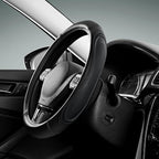 Car Steering Wheel Cover - Microfiber Leather Steering Wheel Wrap Sports 14.5-15 Inch Steering Wheel Cover Non-Slip for Men Women Black Color