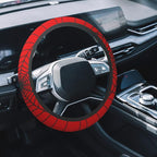 Car Steering Wheel Cover, 14.5"-15" Inch Universal Anti-Slip DurableSteering Wheel Protective Cover, Breathable Auto Interior Decoration Accessories for Sedan SUV Truck (Red Spider Web)