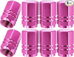 8PCS Tire Valve Stem Caps, with Rubber O-Ring, Corrosion Resistant Leak-Proof, Aluminum Alloy Universal Wheel Valve Covers for Cars, SUV, Trucks, Bikes, Motorcycles, Bicycles(Pink)