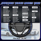 Ventilated Heart-Shaped Steering Wheel Cover with Anti-Slip Leather Grip. Compatible with Ford, Toyota, Honda, Nissan, and Chevrolet Vehicles for 14.5-15.2 inch Round Steering Wheels.