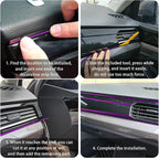 Car Interior Trim Strips,Universal 33ft Car Electroplating Decoration Styling Door Dashboard, Flexible Interior Trim Accessories with Installing Tool(Purple)
