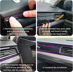 Car Interior Trim Strips,Universal 9.8 ft Car Electroplating Decoration Styling Door Dashboard, Flexible Interior Trim Accessories with Installing Tool(Purple)