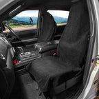 2pcs Waterproof Towel Front Seat Covers Black Non-Slip Bucket Seat Dog & Kid Auto Protector