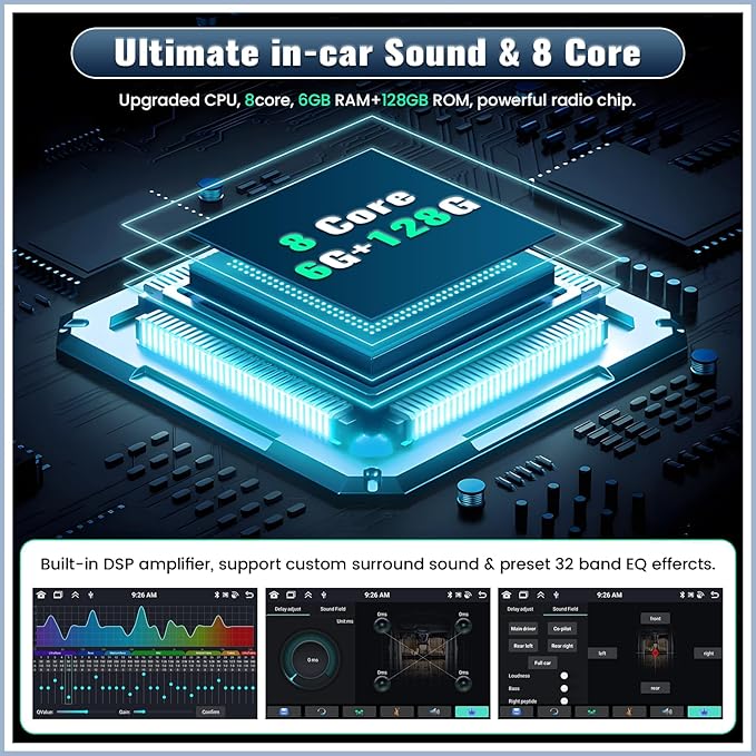 8 Core 6+128G for Honda CRV 2012-2016 Android 15 Car Stereo with Wireless Carpaly Android Auto, 9’’ 1280×720P IPS Touchscreen with Bluetooth 5.0 32-EQ 59-UI DSP GPS WiFi FM/RDS SWC Backup Cam+Canbus