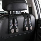 Purse Hook for Car -Universal Premium materials silicone and Aluminum-Magnesium Alloy Double Car Seat Back Storage Hook for Purses, Handbags, Bags Wing pattern (2 Pack) Black