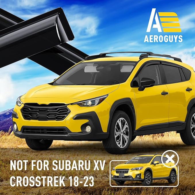 Extra Durable Window Deflectors Tape-On Window Visors Rain Guards Fit for Subaru XV Crosstrek 2024-2026, Sun Visors, Wind Vent for Shades, Exterior Car Accessories - 4 pcs. AG0985