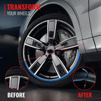 PROTECTiQ Universal Wheel Protection - Trim Easy to Apply with Automotive 3M Tape. 6 Colors - Fits Up to 24" Rims - Including Tesla - Blue