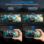 Wireless Apple Carplay Screen for Car with 4K Dash Cam, 10.26" Portable Apple Carplay & Android Auto, HD Touchscren with 1080p Backup Camera, Mirror Link/Voice Control/Music Play/GPS Navigation