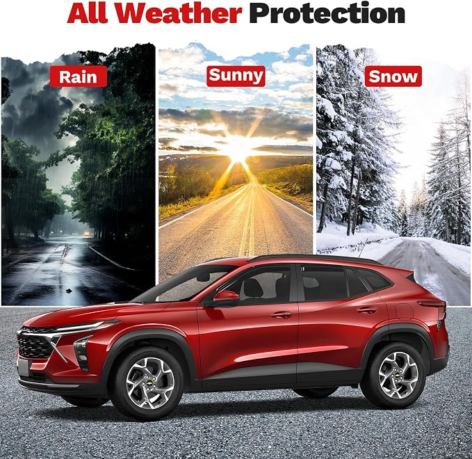 Window Visors Rain Guards for 2024 2025 2026 Chevrolet/Chevy Trax Accessories, Outside-Mount Tape-On Side Window Wind Deflectors Vent Visors Shades Black 4PCS