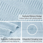 Microfiber Bath Towels, Large Bathroom Towel 2 Pack (30" x 60"), Oversized, Soft, Super Absorbent and Fast Drying, Multipurpose Use for Sport, Fitness, Yoga, Diamond Cross Grid Light Blue