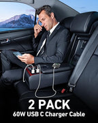 Car Carplay Cable for iPhone 17/17 Pro/Air/17e/16/15 Pro Max/Plus Cable, 2Pack USB A to USB C for CarPlay USBC Cord, iPad, Galaxy, Pixel, Android Accessories Charging Wire Type-C Car Charger Cord 3FT