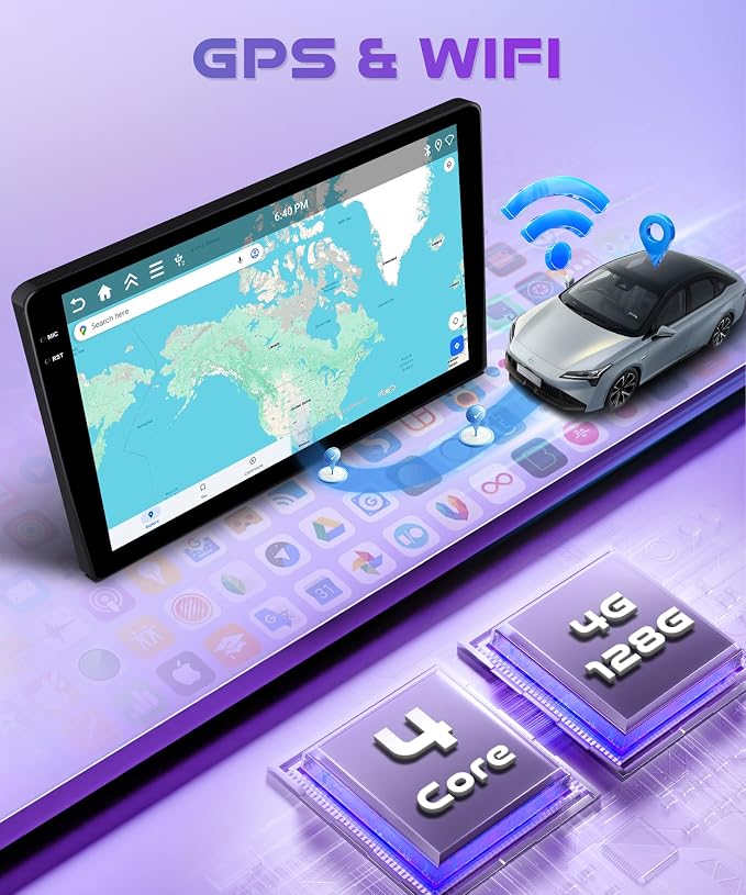 4Core 4G+128G Android 15 Car Stereo Radio for Toyota Tacoma 2005-2015 NO JBL, Wireless Carplay Andorid auto Mirror Link GPS WiFi Bluetooth 5.0 9'' INCELL Screen FM/RDS EQ-32 Backup Camera