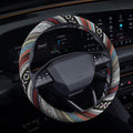 Boho Steering Wheel Cover, Steering Wheel Cover Women, 15 inch Hippie Style Protector Covers, Universal Ethnic Flax Cloth Car Accessories Universal for SUV Van Truck (Hippie-D)
