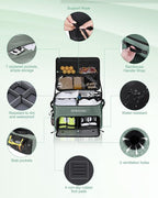 Golf Trunk Organizer, Waterproof Car Golf Locker with Separate Ventilated Compartment for 2 Pair Shoes, Golf Storage for Balls, Tees, Cap, Clothes, Gloves, Accessories, Gifts for Men, Women