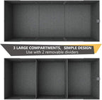 Trunk Organizer for Car, 12 Pockets Sturdy Car Organizer for SUV, Non-Slip Bottom, Folded Trunk Storage Organizer for Sedans, Van, Jeep, Grocery, Large 3 Compartments, Dark Gray 32"×13"×10"
