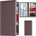 Car Registration and Insurance Card Holder, Vehicle License Document Glove Box Compartment Organizer, Essential Car Wallet Case for Driver Auto Owners (Carbon Coffee)