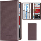 Car Registration and Insurance Card Holder, Vehicle License Document Glove Box Compartment Organizer, Essential Car Wallet Case for Driver Auto Owners (Carbon Coffee)