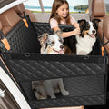 Large Dog Car Seat, Back Seat Extender for Dogs with 3 Mesh Windows, Waterproof Medium Carseat for Dogs with Hard Bottom, Pet Seat Cover for Cars, Trucks and SUVs