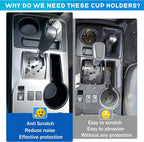 Cup Holder Inserts for 2014-2024 Toyota 4Runner Accessories Center Console Cup Holder Coaster Replaces Upgrade Non-Slip Protector Mat Pad Organizer for 4 Runner 2PCS (Center Console Left Front+Rear)