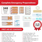 2-in-1 First Aid Kit for Car, Travel and Home, 348 Pieces, Large Hardcase with Bonus Mini Kit for Medical Emergency, Survival and Camping