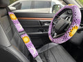 Handmade Crochet Sun Moon Car Steering Wheel Covers Universal 14-15 inch,Cute Steering Wheel Cover,Car Accessories (B:Wheel Cover+2 Belt Cover)