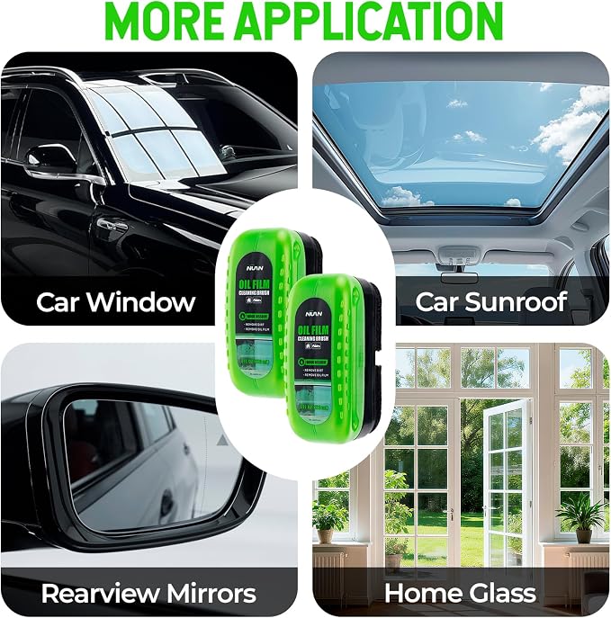 Oil Film Cleaning Brush for Car Windows, 2026 Upgraded Clear Vision Car Glass Cleaner with Anti-Rain Coating for Auto Windows and Windshields Improving Clarity, 4 fl oz / 120 mL
