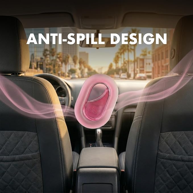 AER O Hanging Car Air Freshener Gel – Rose Blossom, Long Lasting 30 Days, Leak-Proof Odor Neutralizer, Rear-View Mirror Car Air Freshener with Steady Freshness Technology, Pack of 4