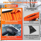 45.7" Extendable Snow Brush and Larger Ice Scrapers for Car Windshield, Scratch-Free Snow Brush with 360° Pivoting Head & Non-Slip Foam Grip, Ice Removal Tool for Car, SUV, Trucks