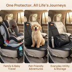 Car Seat Protector, 2Pack Seat Protector Protect Child Seats with Thickest Padding and Non-Slip Backing Mesh Pockets for Baby and Pet,Sedan SUV Truck (Black)