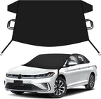 Car Snow Cover Compatible for Volkswagen Jetta | Windshield Cover for Ice and Snow with S-Hook Straps | Heavy-Duty 600D Oxford Winter Car Cover, Waterproof & Anti-Slip