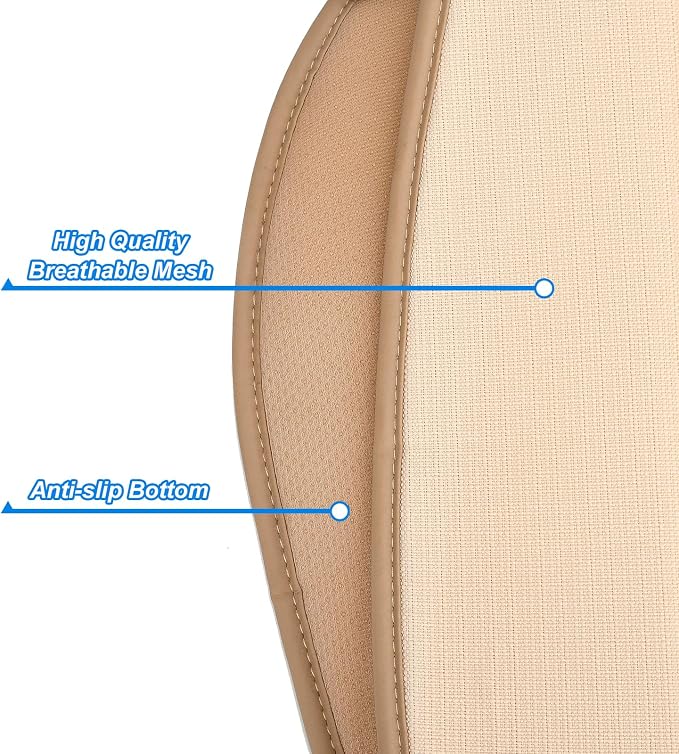 Cooling Car Seat Cushion, Ventilated Air Circulation Seat Cover, 12V Automotive Front Seat Summer Cooling Pad with 8 Powerful Fans, 3 Speed Adjustable, Universal for Car SUV Truck (Beige)