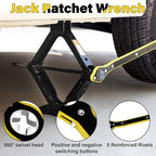Car Jack Ratchet Wrench, Labor-saving Tire Jack Handle, Scissor Jack Adapter for Car with Long Handle, 360° Swivel Tire Wheel Lug Wrench for Travel/Truck/SUV/Vans
