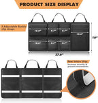 Car Trunk Organizer and Storage, Detachable Seat Back Hanging Organizers Storage with Zippers, Large Capacity Car Accessories Interior for Jeeps, SUVs, Vans (Black)