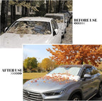 Half Car Cover for Windshield Ice & Snow - Windshield Snow Cover with Hail Protector, All-Weather Car Cover Fit for Cars & SUVs with Reflective Straps (Universal Car Leaf Protector)