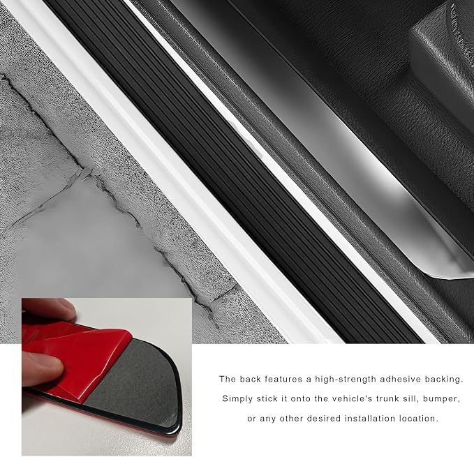 4 PCS Car Door Sill Protector, Anti-Scratch Automotive Threshold Protective Strip, Waterproof Door Edge Guards Step Shield Cover for Sedans Trucks SUVs, Car Accessories (Black)