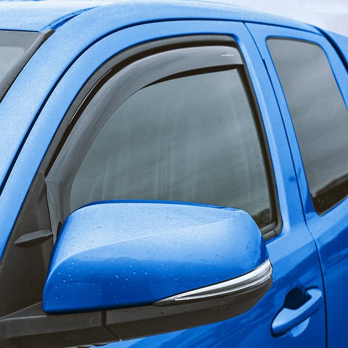 Goodyear Shatterproof in-Channel Window Deflectors for Toyota Tacoma 2016-2023 Access Cab, Double Cab, Rain Guards, Window Visors for Cars, Vent Deflector, Car Accessories, 2 pcs - GY008505