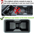 Center Console Cup Holder Inserts for 2026 2025 2024 Toyota Tacoma Accessories Middle Console & Rear Armrest Cup Holder TPE Non Slip Drink Holder Protector Organizer Black, 2PCS Set