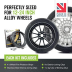 AlloyGator Graphite Rim Protector for Car Wheels (Fits 12-24" Wheel Diameter) - Pack of 4 Premium Alloy Wheel Protector to Avoid Scratches & Scuffs - Adhesive Free Curb Rash Rim Protectors