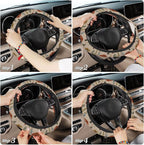 Vintage Mushroom Plants Steering Wheel Covers Universal 15 Inch Car Wheel Cover,Anti-Slip Breathable Car Accessories Protector Fit for Trucks,Sedans,SUVs,Vans