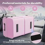 Trunk Organizer for Car - 70L Collapsible Car Storage with 11 Pockets & Reinforced Handles, SUV Trunk Organizers for Grocery Cargo(Pink)